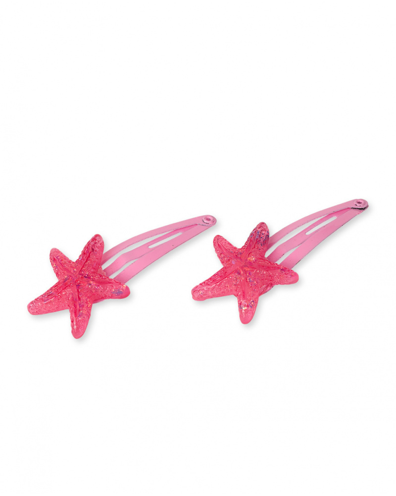 Lot de 2 pinces roses pour fille Seashell