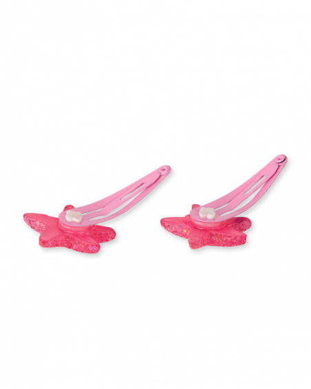 Lot de 2 pinces roses pour fille Seashell Lot de 2 pinces roses pour fille Seashell