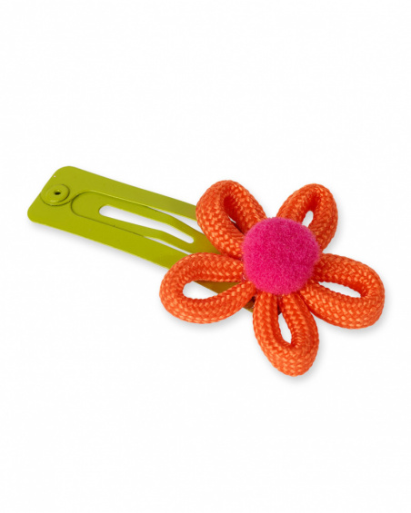 Lot de 2 clips oranges pour fille Eco-Safary Lot de 2 clips oranges pour fille Eco-Safary