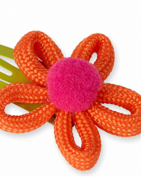 Lot de 2 clips oranges pour fille Eco-Safary Lot de 2 clips oranges pour fille Eco-Safary