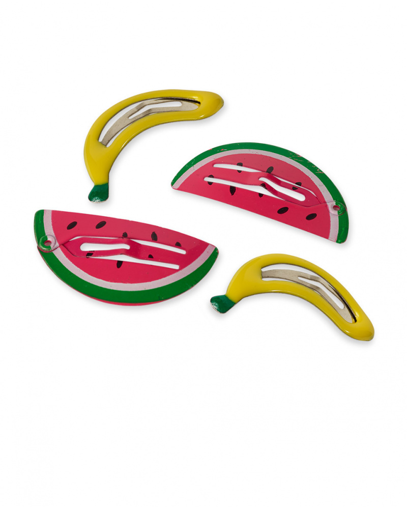 Lot de 4 pinces jaune rouge pour fille Juicy