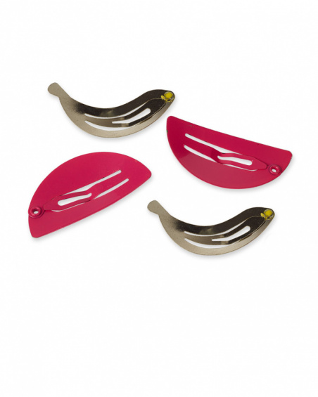 Lot de 4 pinces jaune rouge pour fille Juicy Lot de 4 pinces jaune rouge pour fille Juicy
