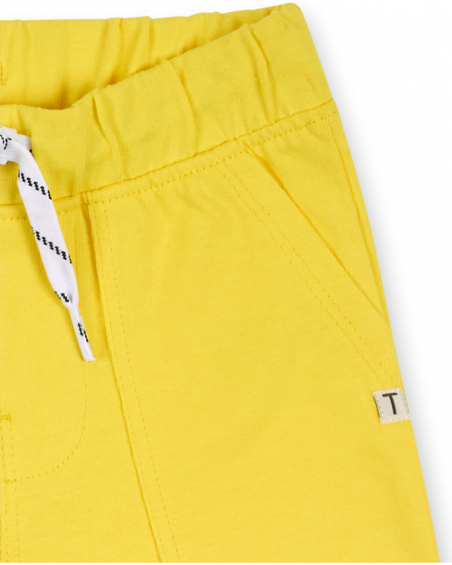 Bermuda en maille jaune pour garçon Basics Bébé Bermuda en maille jaune pour garçon Basics Bébé