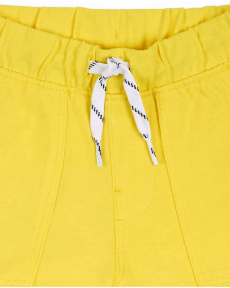 Bermuda en maille jaune pour garçon Basics Bébé Bermuda en maille jaune pour garçon Basics Bébé