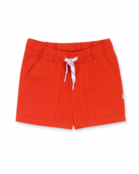 Bermuda en maille rouge pour garçon Basics Bébé Bermuda en maille rouge pour garçon Basics Bébé