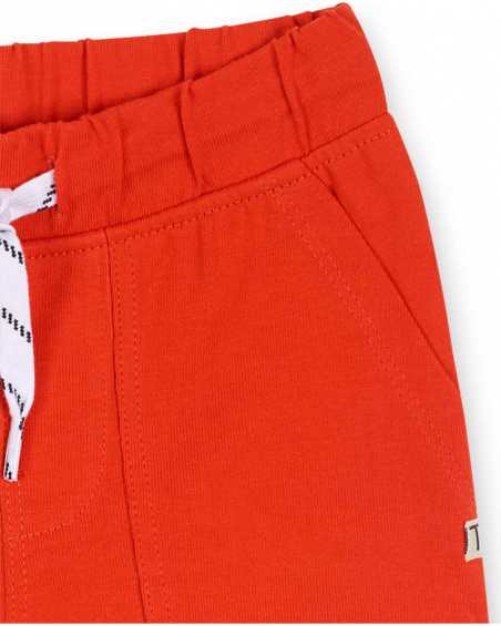 Bermuda en maille rouge pour garçon Basics Bébé Bermuda en maille rouge pour garçon Basics Bébé
