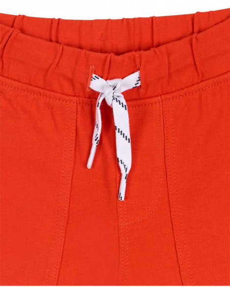 Bermuda en maille rouge pour garçon Basics Bébé Bermuda en maille rouge pour garçon Basics Bébé
