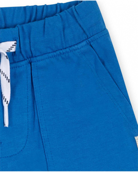 Bermuda en maille bleu pour garçon Basics Bébé Bermuda en maille bleu pour garçon Basics Bébé