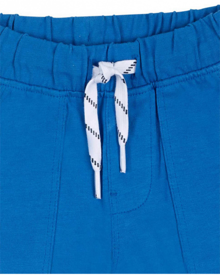 Bermuda en maille bleu pour garçon Basics Bébé Bermuda en maille bleu pour garçon Basics Bébé