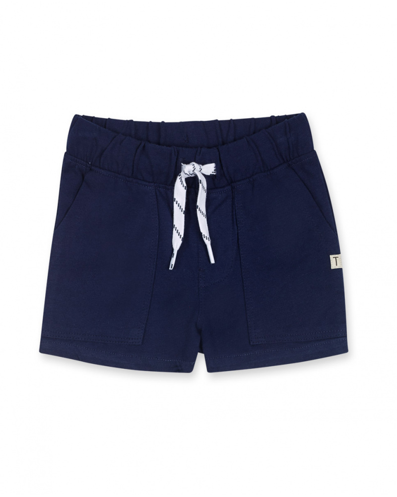 Bermuda en maille bleu marine pour garçon Basics Bébé