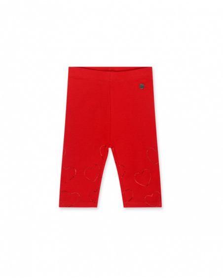 Legging pirate à pois rouge avec coeurs pour fille Basics Bébé Legging pirate à pois rouge avec coeurs pour fille Basics Bébé