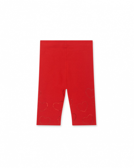 Legging pirate à pois rouge avec coeurs pour fille Basics Bébé Legging pirate à pois rouge avec coeurs pour fille Basics Bébé