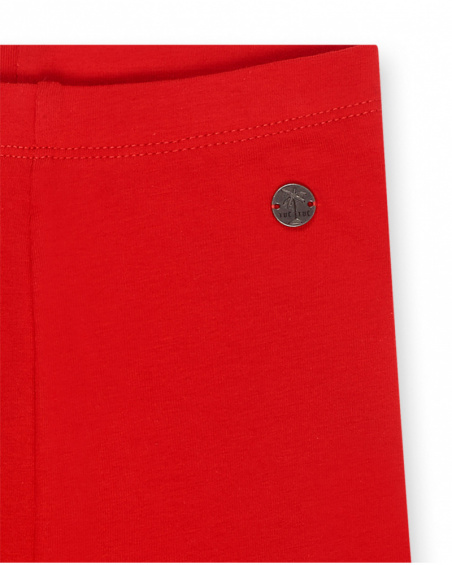 Legging pirate à pois rouge avec coeurs pour fille Basics Bébé Legging pirate à pois rouge avec coeurs pour fille Basics Bébé
