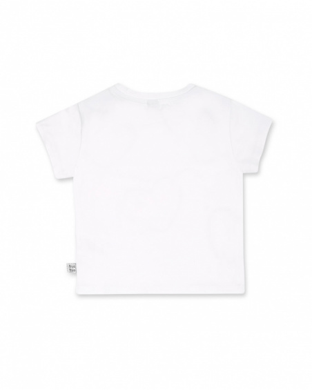 T-shirt blanc en maille coeurs fille Basics Bébé T-shirt blanc en maille coeurs fille Basics Bébé