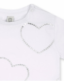 T-shirt blanc en maille coeurs fille Basics Bébé T-shirt blanc en maille coeurs fille Basics Bébé