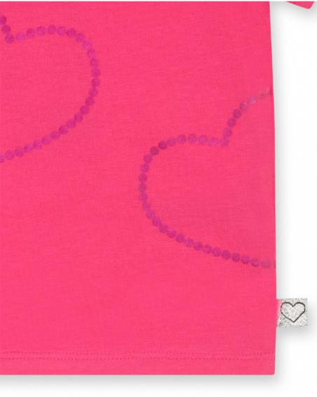 T-shirt maille coeurs fushia fille Basics Bébé T-shirt maille coeurs fushia fille Basics Bébé