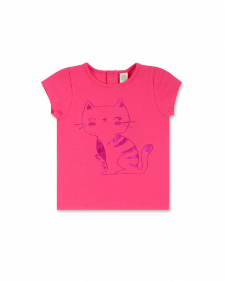 T-shirt en maille fushia fille Basics Bébé