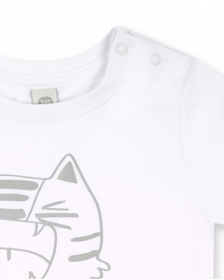 T-shirt blanc en maille garçon Basics Bébé T-shirt blanc en maille garçon Basics Bébé