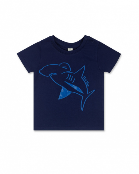 T-shirt bleu marine en maille garçon Basics Bébé T-shirt bleu marine en maille garçon Basics Bébé