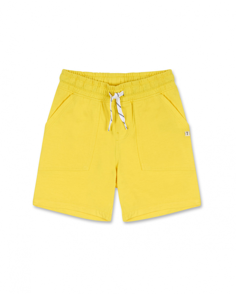 Bermuda en maille jaune pour garçon Basics Kids