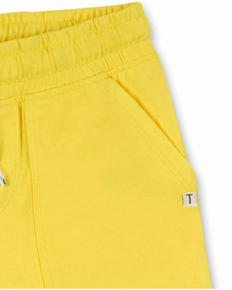 Bermuda en maille jaune pour garçon Basics Kids Bermuda en maille jaune pour garçon Basics Kids