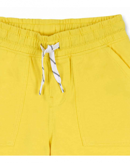 Bermuda en maille jaune pour garçon Basics Kids Bermuda en maille jaune pour garçon Basics Kids