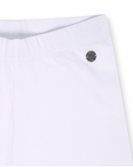 Legging cycliste fille Basics Kids blanc en maille coeurs Legging cycliste fille Basics Kids blanc en maille coeurs