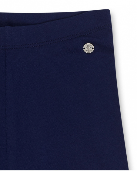 Legging coeurs en maille bleu marine pour fille Basics Kids Legging coeurs en maille bleu marine pour fille Basics Kids