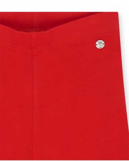 Legging coeurs en maille rouge pour fille Basics Kids Legging coeurs en maille rouge pour fille Basics Kids