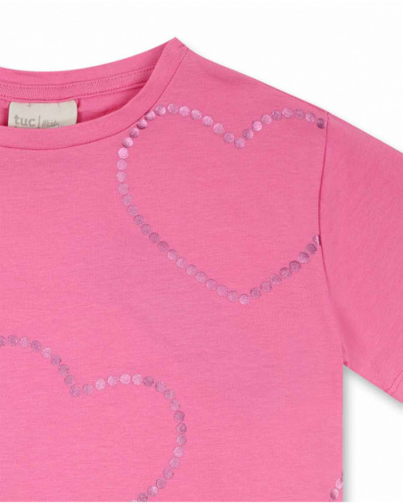 T-shirt en maille coeurs roses fille Basics Kids T-shirt en maille coeurs roses fille Basics Kids