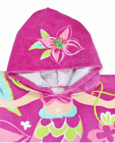 Serviette poncho fushia fille Coquillage Serviette poncho fushia fille Coquillage