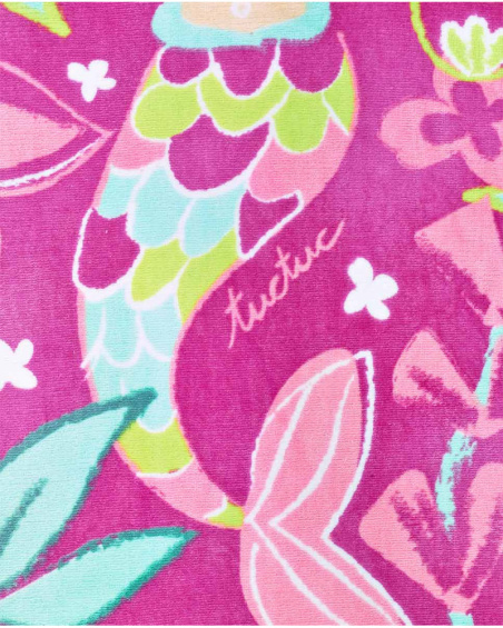 Serviette poncho fushia fille Coquillage Serviette poncho fushia fille Coquillage