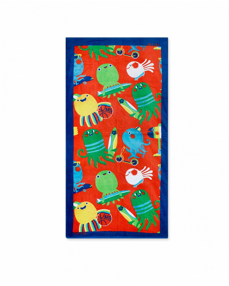 Serviette rouge garçon Holidays