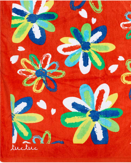 Serviette rouge fille Vacances Serviette rouge fille Vacances