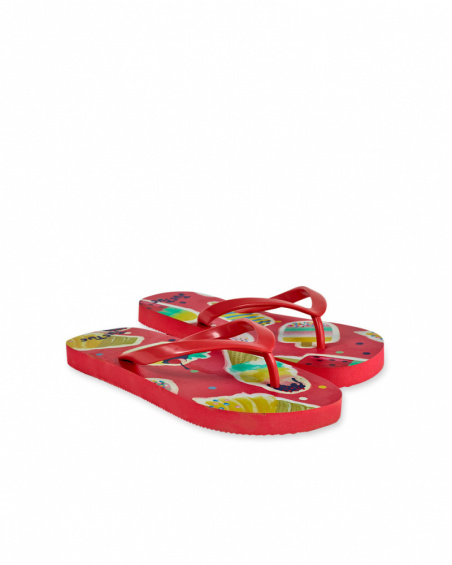 Tongs rouges pour fille Really Sweet Tongs rouges pour fille Really Sweet