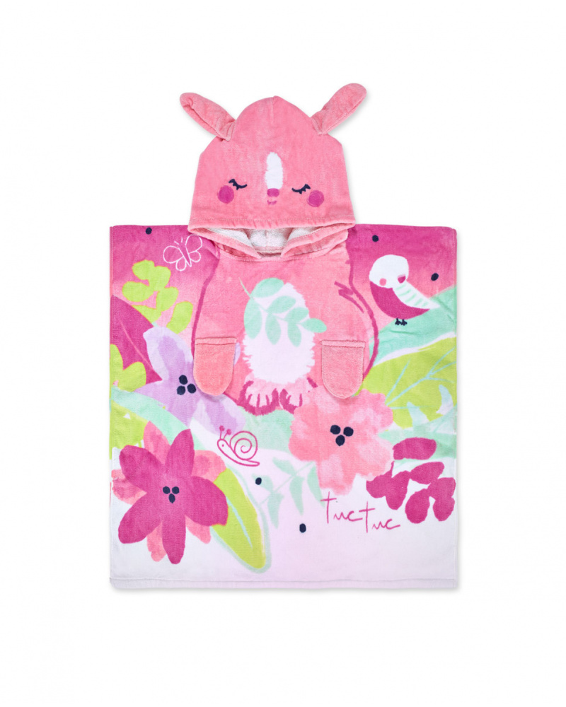 Serviette poncho imprimée fille Time to plant