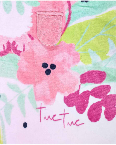 Serviette poncho imprimée fille Time to plant Serviette poncho imprimée fille Time to plant