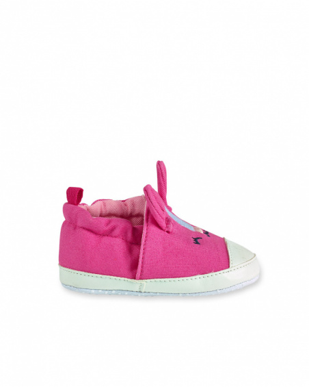 Chaussures fille en sergé fuchsia Le temps des plantes Chaussures fille en sergé fuchsia Le temps des plantes