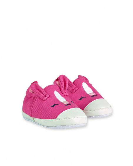 Chaussures fille en sergé fuchsia Le temps des plantes Chaussures fille en sergé fuchsia Le temps des plantes