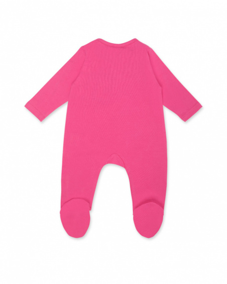 Barboteuse en maille fuchsia pour fille Le temps des plantes Barboteuse en maille fuchsia pour fille Le temps des plantes