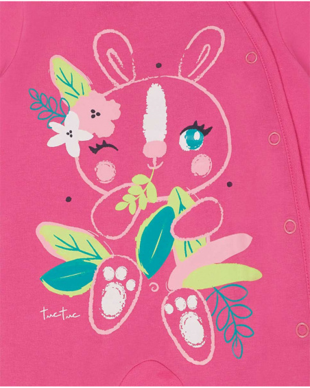Barboteuse en maille fuchsia pour fille Le temps des plantes Barboteuse en maille fuchsia pour fille Le temps des plantes