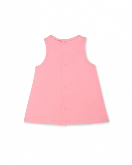 Robe en maille rose pour fille Time to plant Robe en maille rose pour fille Time to plant