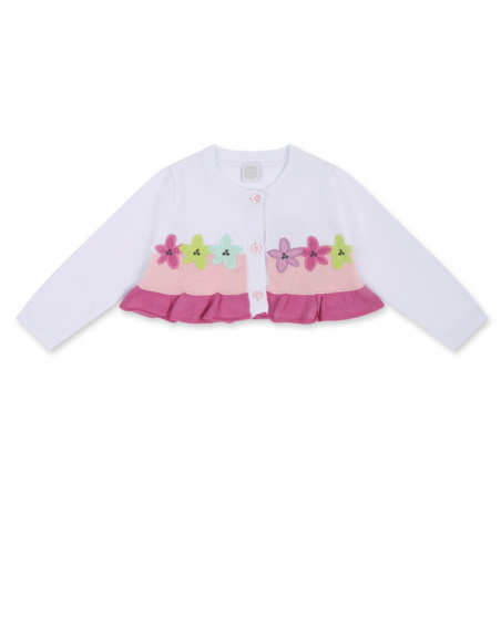 Veste en tricot blanc pour fille Time to plant Veste en tricot blanc pour fille Time to plant