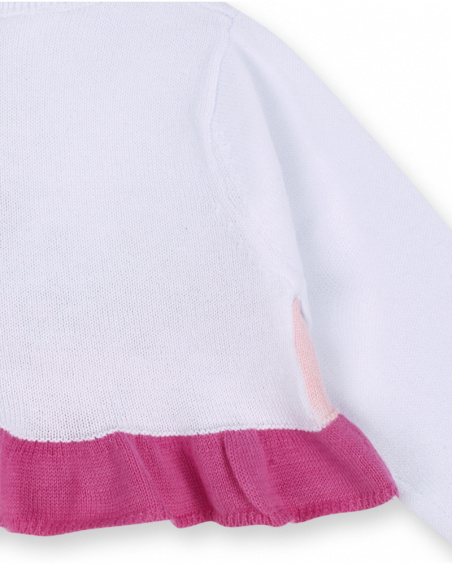 Veste en tricot blanc pour fille Time to plant Veste en tricot blanc pour fille Time to plant