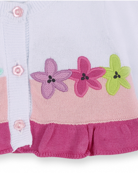 Veste en tricot blanc pour fille Time to plant Veste en tricot blanc pour fille Time to plant