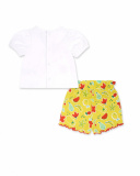 Ensemble tricot Sunday jaune blanc fille Ensemble tricot Sunday jaune blanc fille