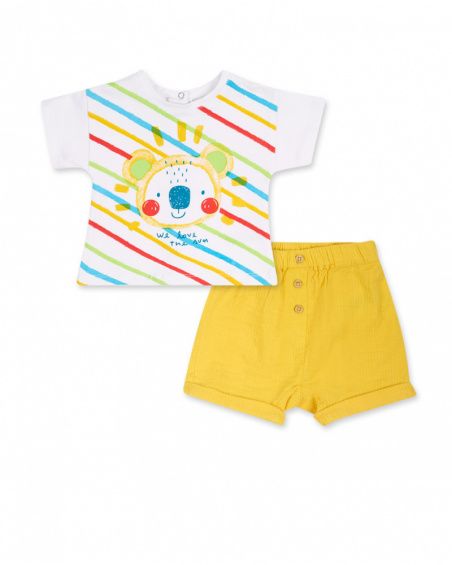 Ensemble tricot plat jaune Sunday pour garçon Ensemble tricot plat jaune Sunday pour garçon