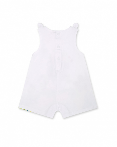 Barboteuse en maille blanche pour fille Sunday Barboteuse en maille blanche pour fille Sunday