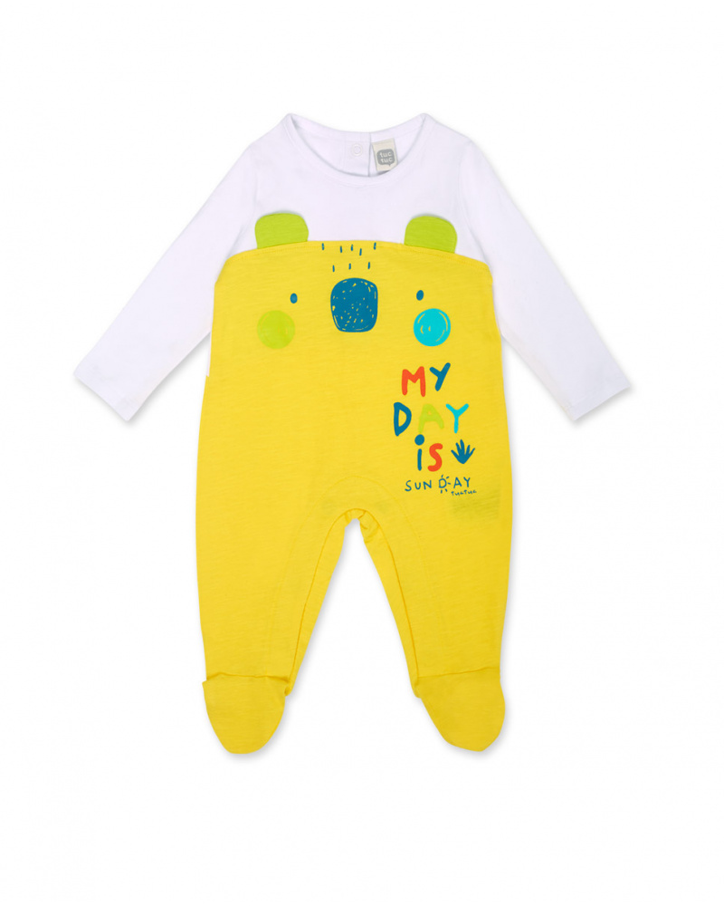 Barboteuse Sunday en maille jaune pour garçon