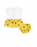 Robe Sunday jaune en maille blanche pour fille Robe Sunday jaune en maille blanche pour fille